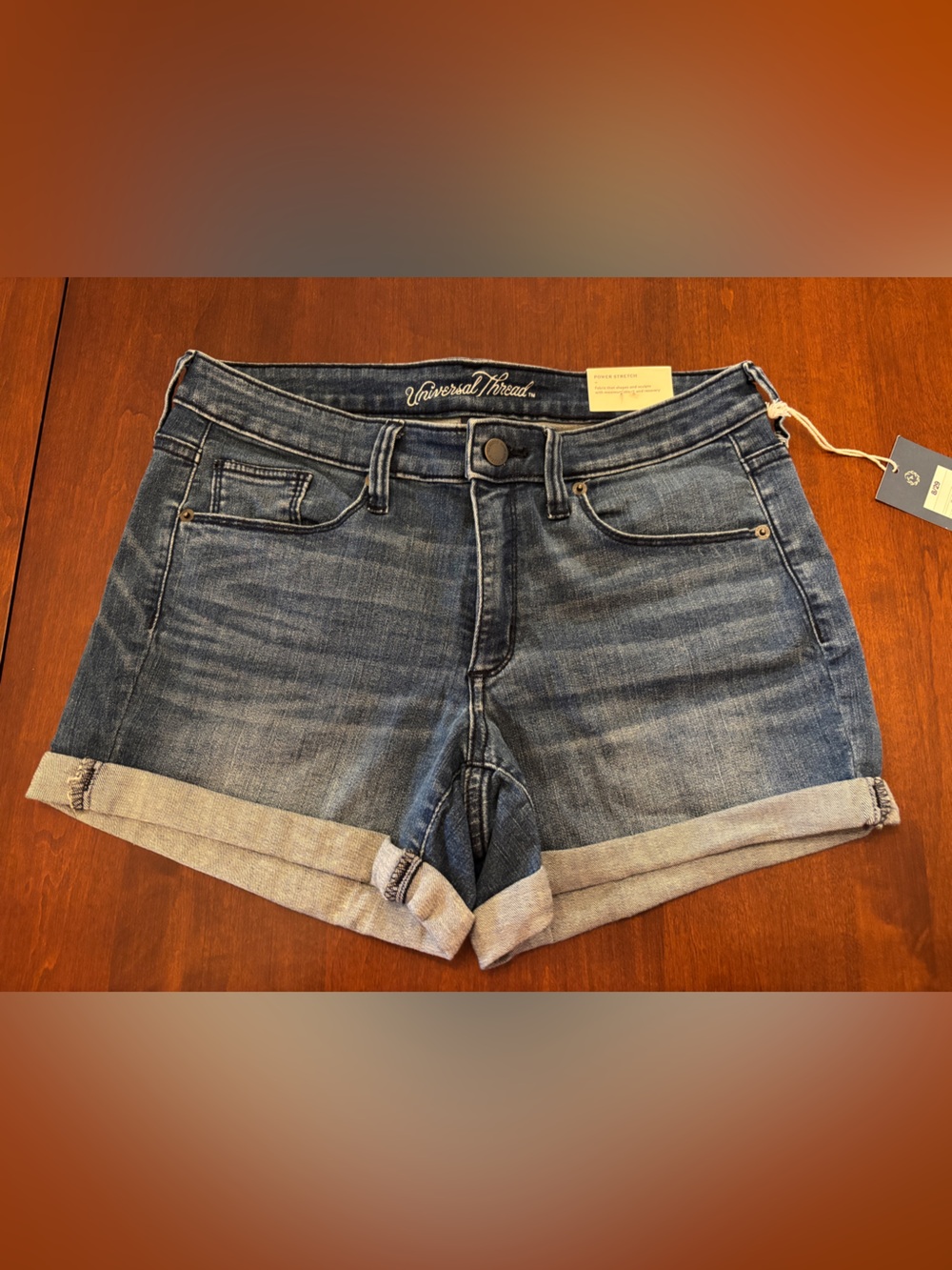 Universal Thread Women's Dark Blue Cuffed Denim Shorts